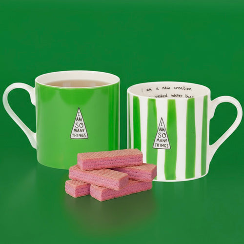 Green & Green Striped Limited Edition 'New Creation' Mug Set