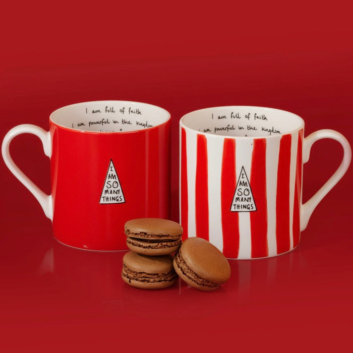 Red & Red Striped Limited Edition 'Great Faith' Mug Set