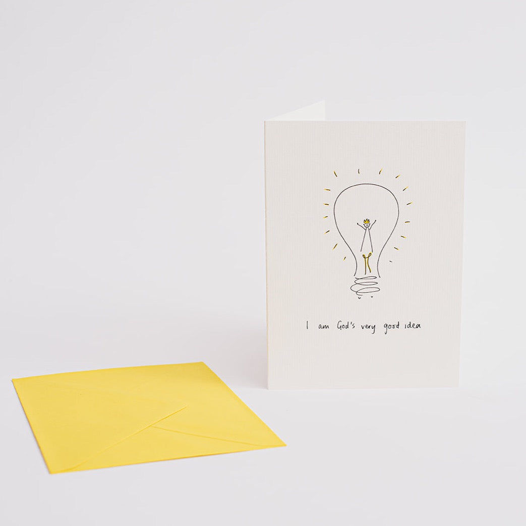 I Am God's Very Good idea - Boy's Greetings Card