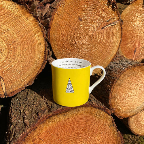 Yellow 'Joy' Mug