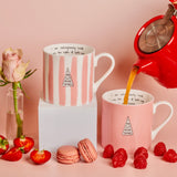 Pink & Pink Striped Limited Edition 'Loved' Mug Set