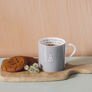 Grey 'Strong' Christian Mug Set of 2
