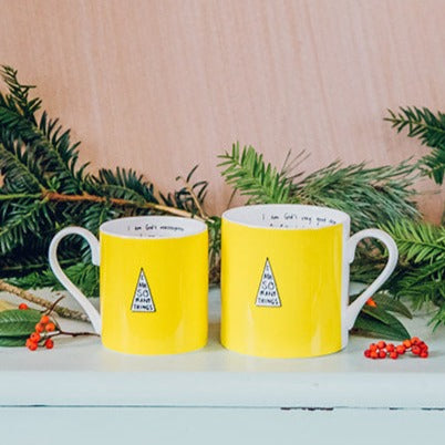 NEW Coffee and Tea Yellow Mug Set