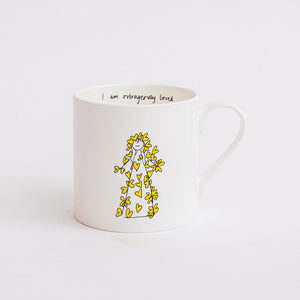 Yellow & Outrageously Loved Christian Mug Set