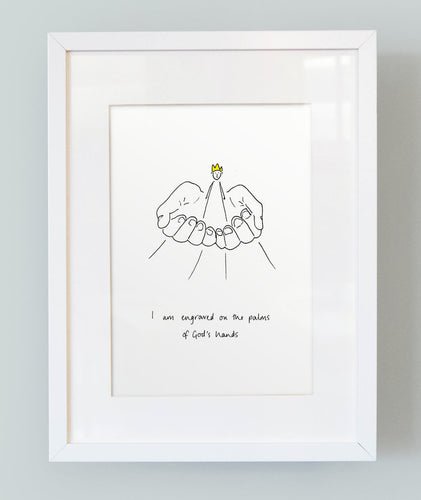 'I am engraved on the palms of God's hands' Unframed Boy's Print