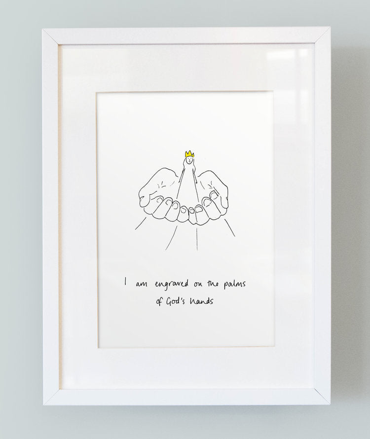 I am engraved on the palms of God's hands' Unframed Girl's Print