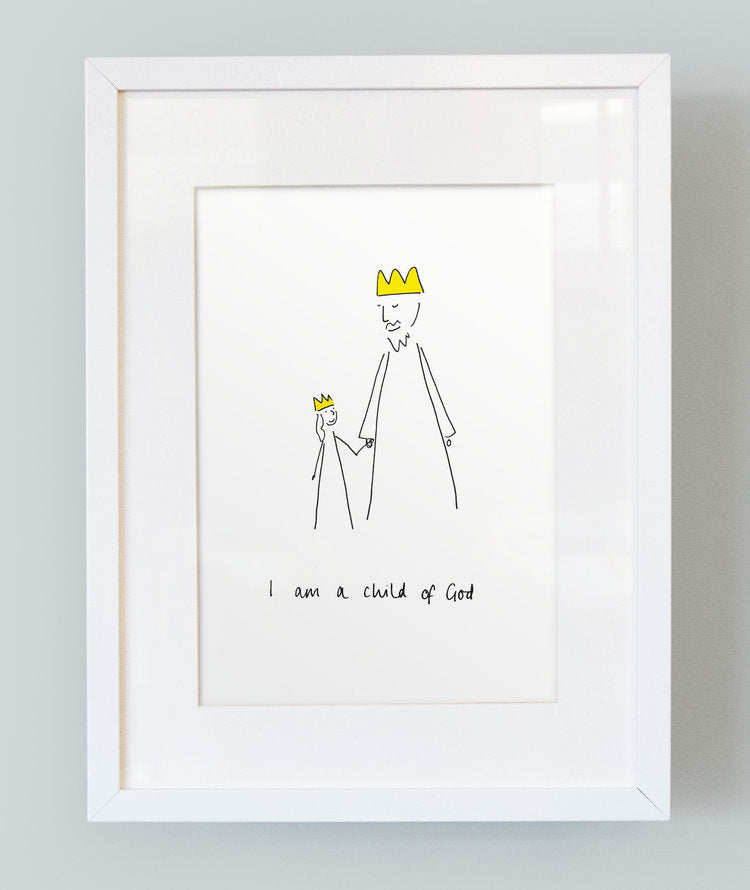 'I am a child of God' Unframed Girl's Print