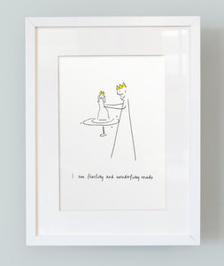 'I am fearfully and wonderfully made' Unframed Girl's Print