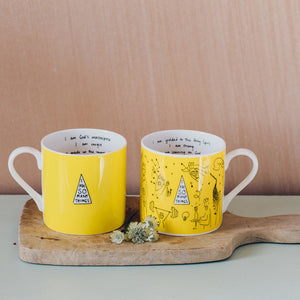 Yellow & Courageous Christian Mug Set