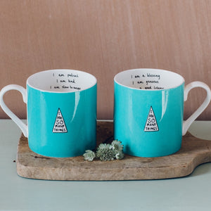 Blue Christian Mug Set of 2